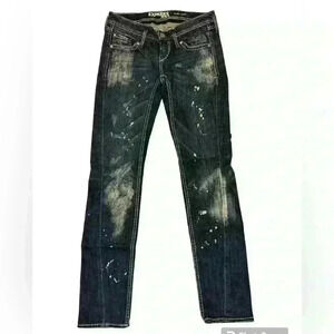 Express Zelda skinny, paint splattered jeans